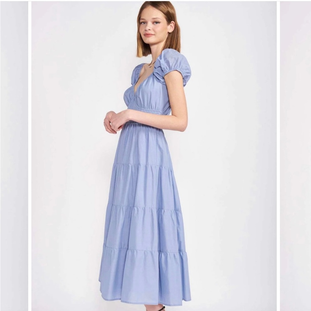 En Saison blue puff sleeve dress!